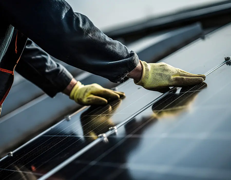 Installation de panneaux photovoltaïques sur une toiture