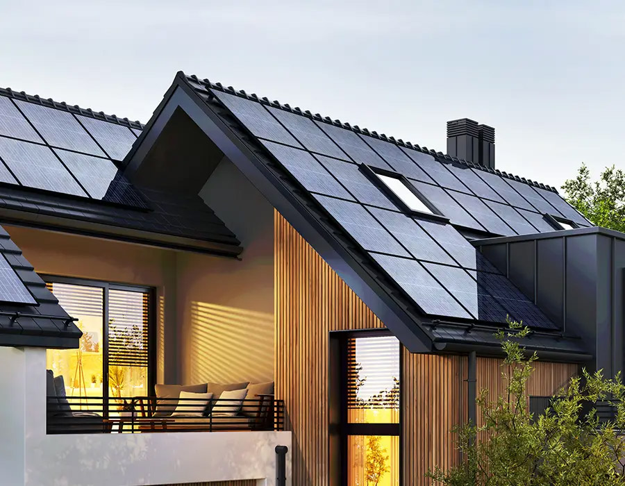 Panneaux photovoltaïques installé sur une toiture